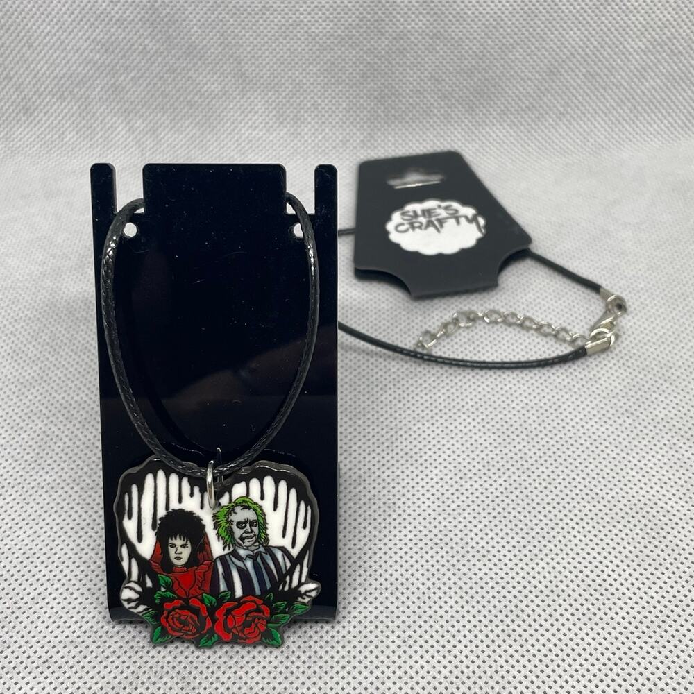Beetlejuice Vinyl Cord Pendant Necklace